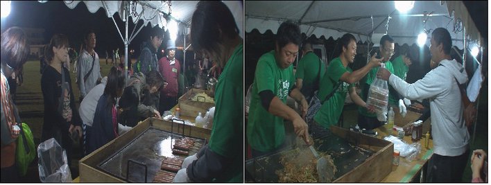 フランクフルト、焼きそばの屋台