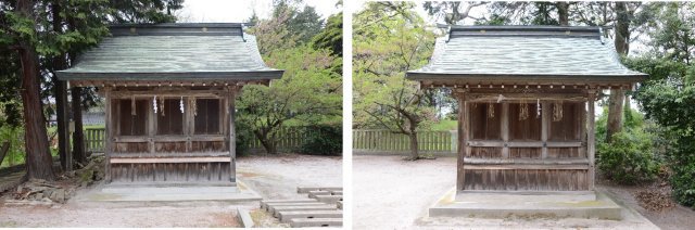 （左）豊受社、（右）天神社