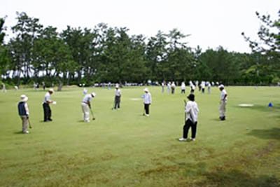 日吉津村にある海浜公園の芝生広場の画像