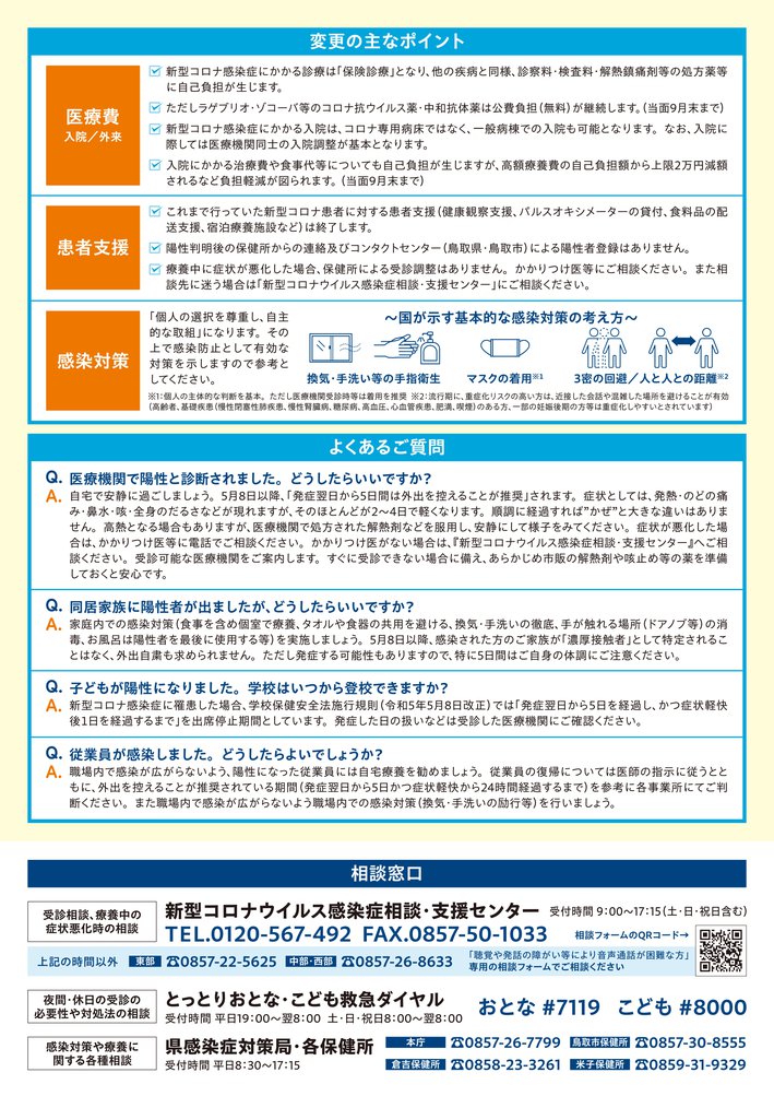 ５月８日以降の取り扱いチラシ（裏）