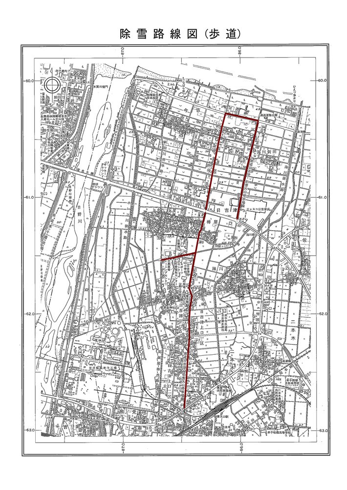 除雪路線図（歩道除雪）