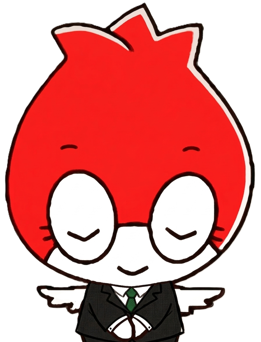 スーツを着てお辞儀をするリップちゃん